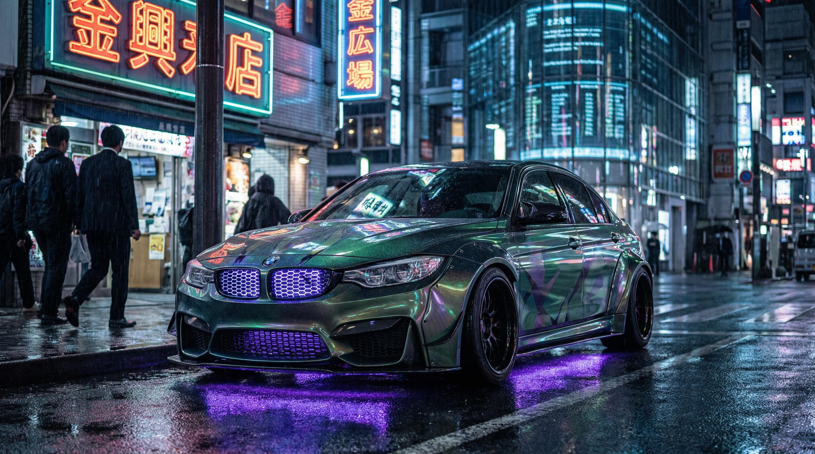 蜜桃传媒绿色改装轿车夜景灯光视频